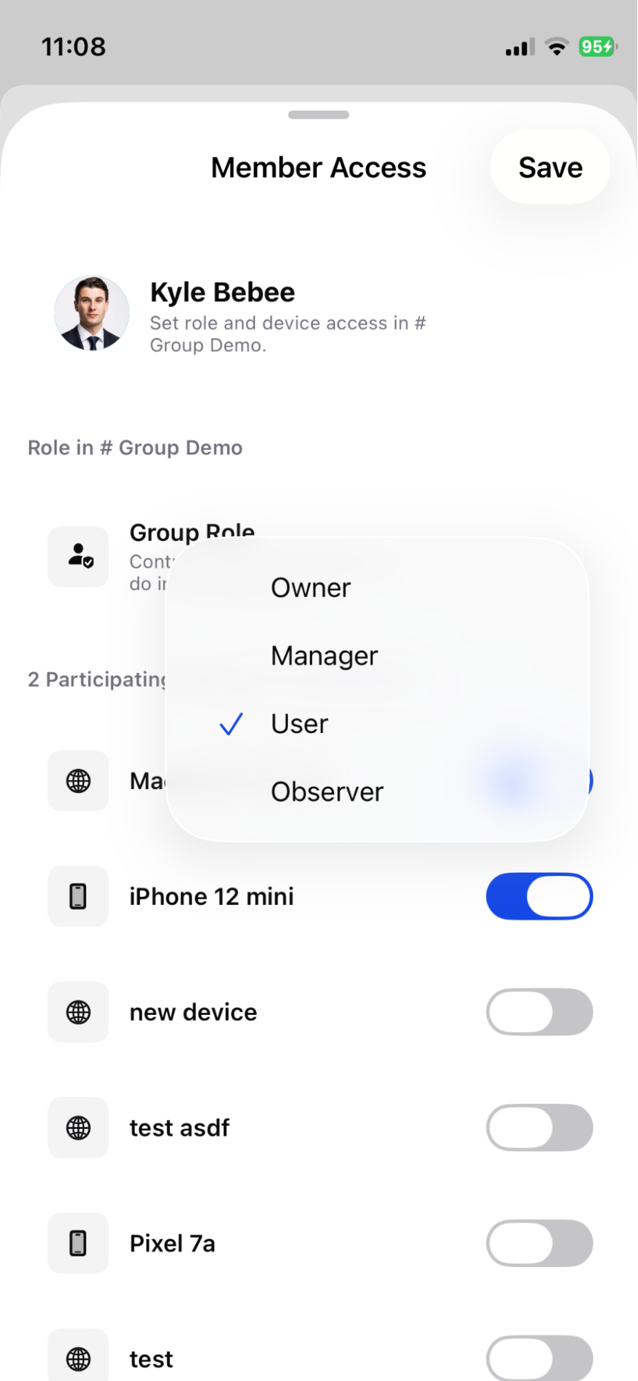 Set the member's role