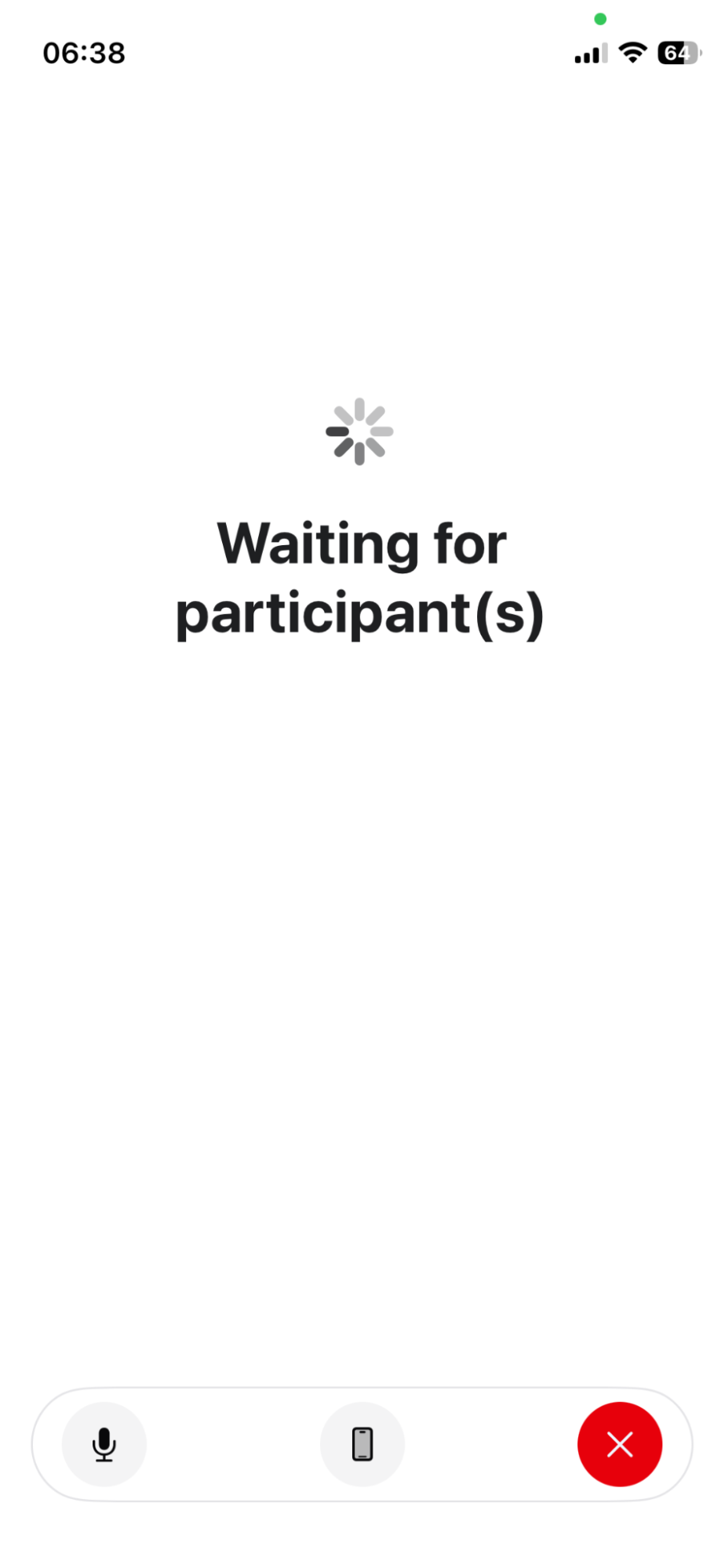 Mobile — waiting for participant(s) to answer