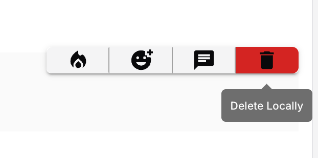 The Delete Locally action removes a message from this device only