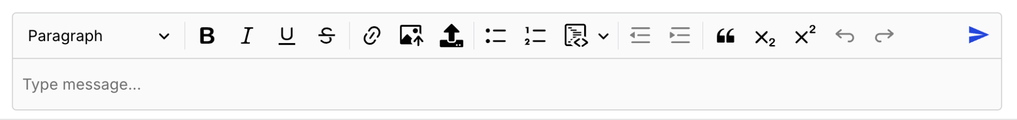 The message composer's rich text formatting toolbar